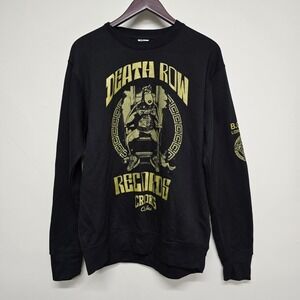 Crooks & Castles Death Row Records Mens L Black Snoop Dogg Sweatshirt Streetwear